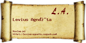 Levius Agnéta névjegykártya